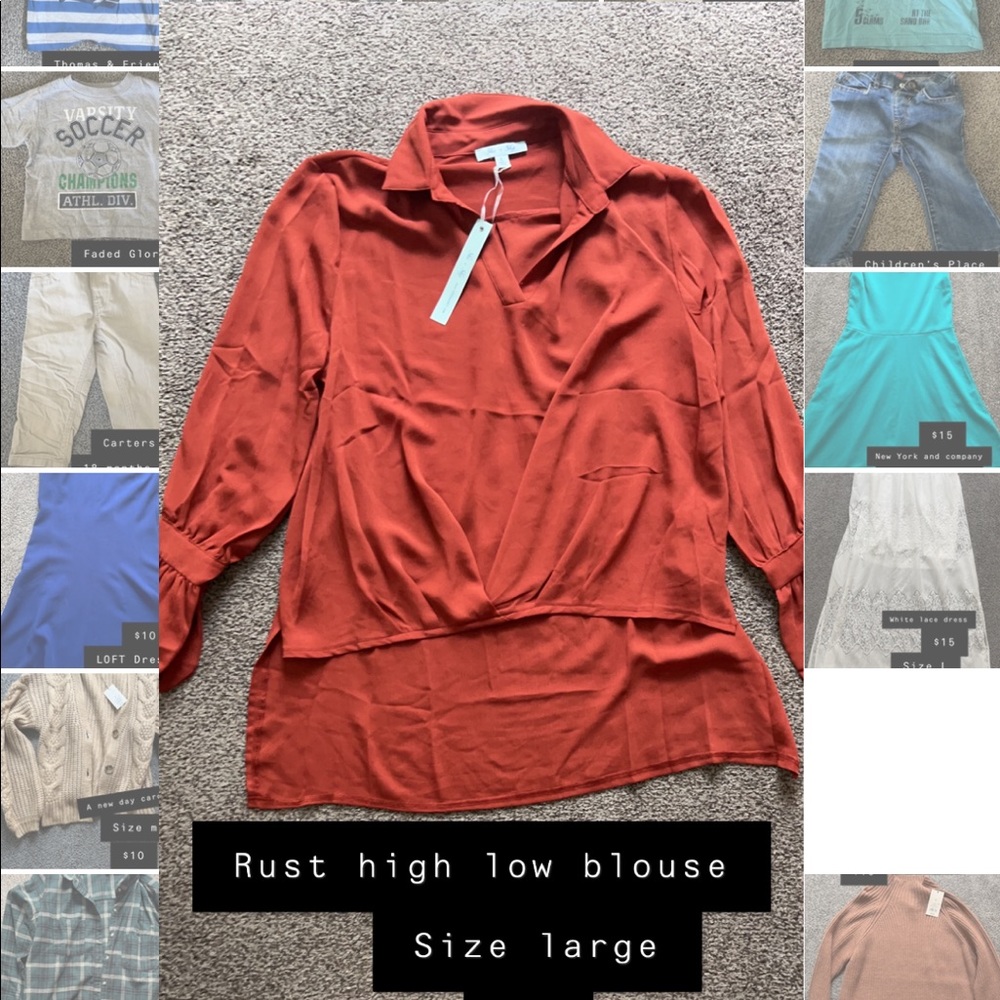 Rust Colored High Low Blouse